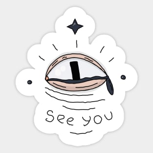 Tattoo eye text see you Sticker